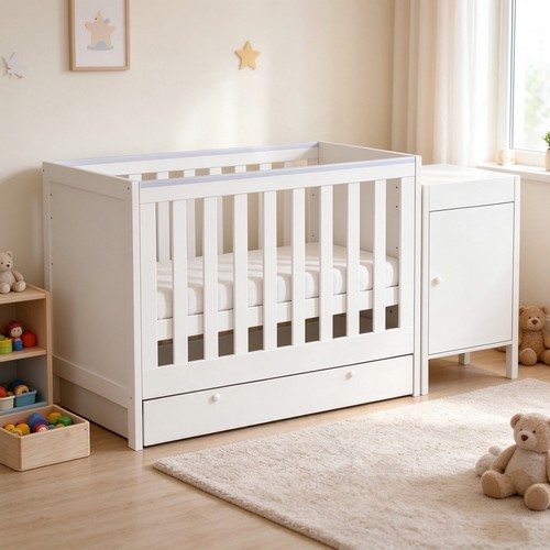 White baby cot crib - baby,