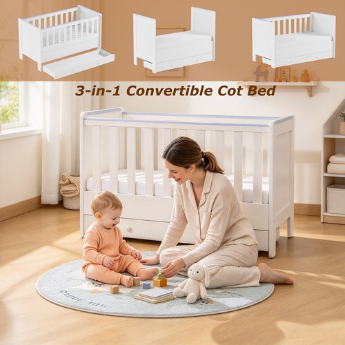 White cot bed baby - bed,