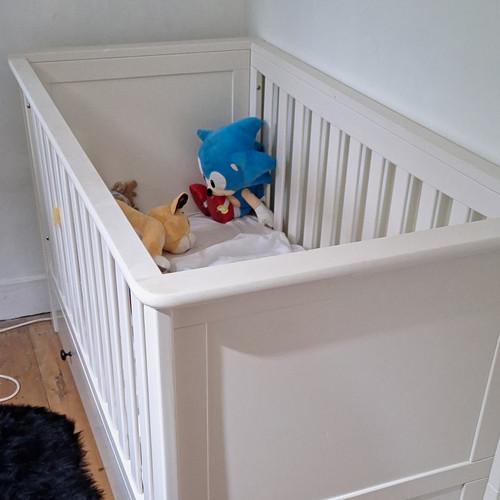 Mothercare white wood cot bed - ,