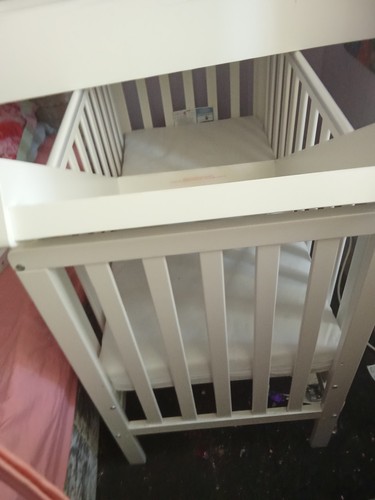 Pine sleigh cot - bed, with