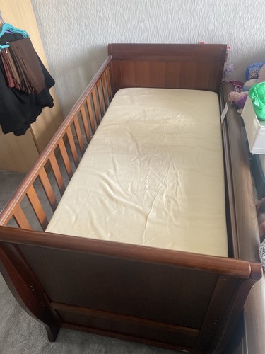 Brown cot bed - cot,