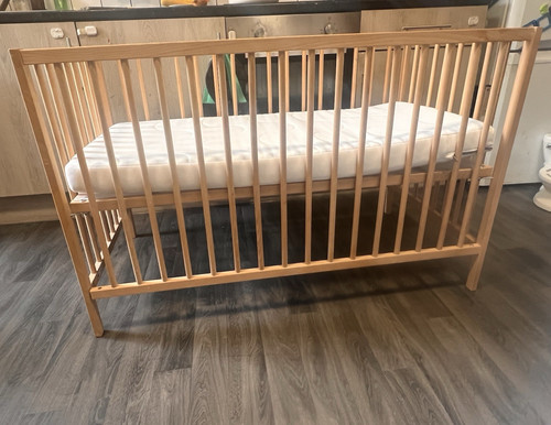 Ikea wood cotbed - wood,