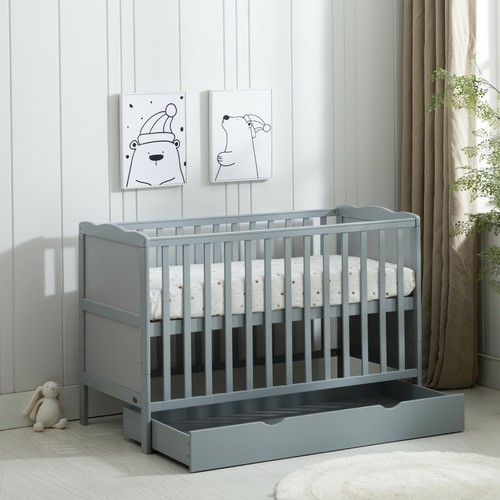 Grey wooden baby cot bed - baby, &