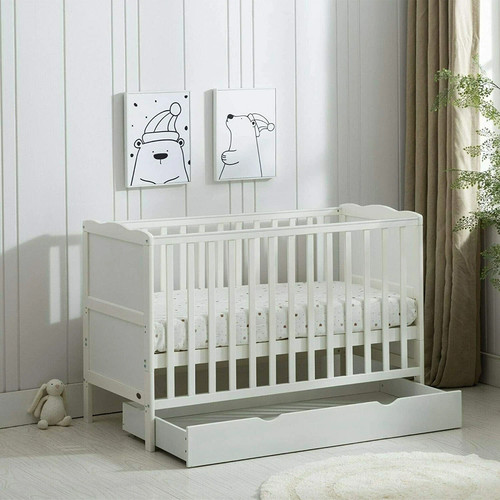 Wooden baby cot bed drawer - wooden, &