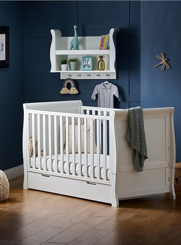Sleigh cot bed - bed, white