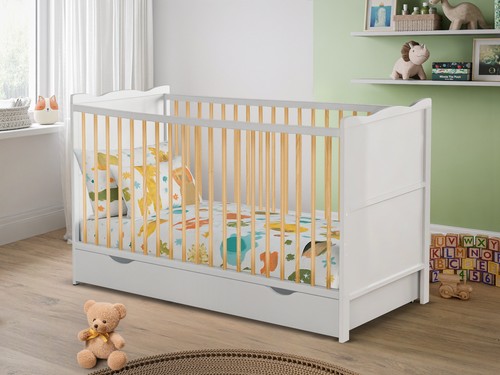 White baby cot - white, newborn
